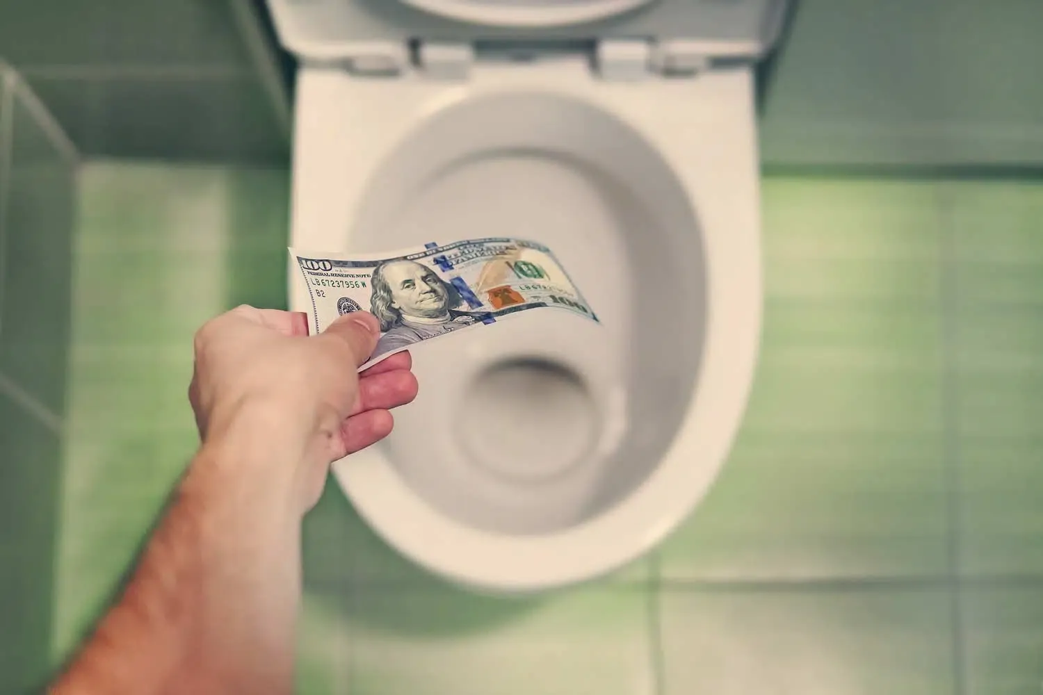 Money Down Toilet